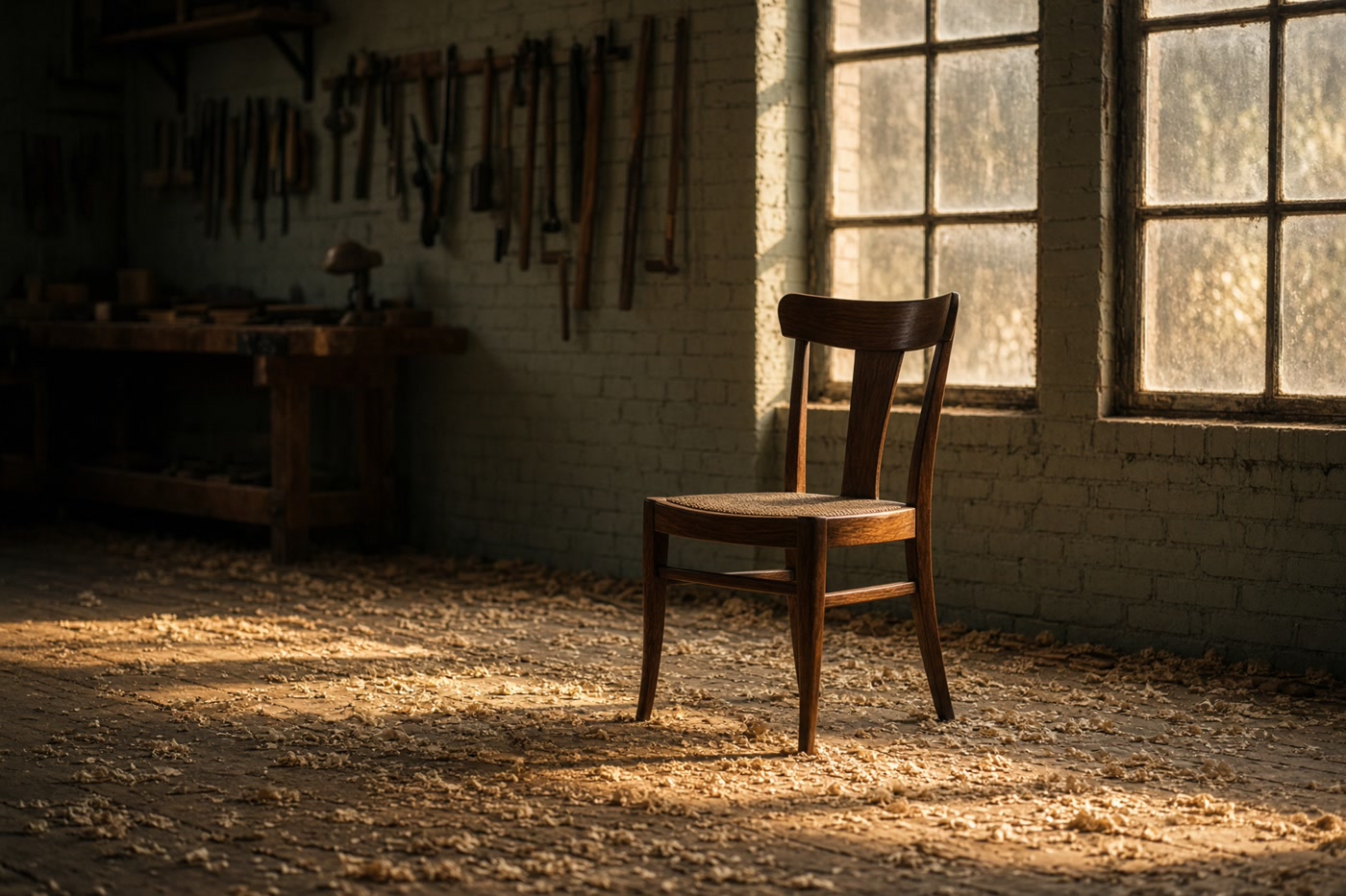 Workshop with a finished chair